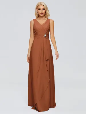 Terracotta Bridesmaid Dresses Uk Maria Modern Sheath V Neck Chiffon Bridesmaid Dresses