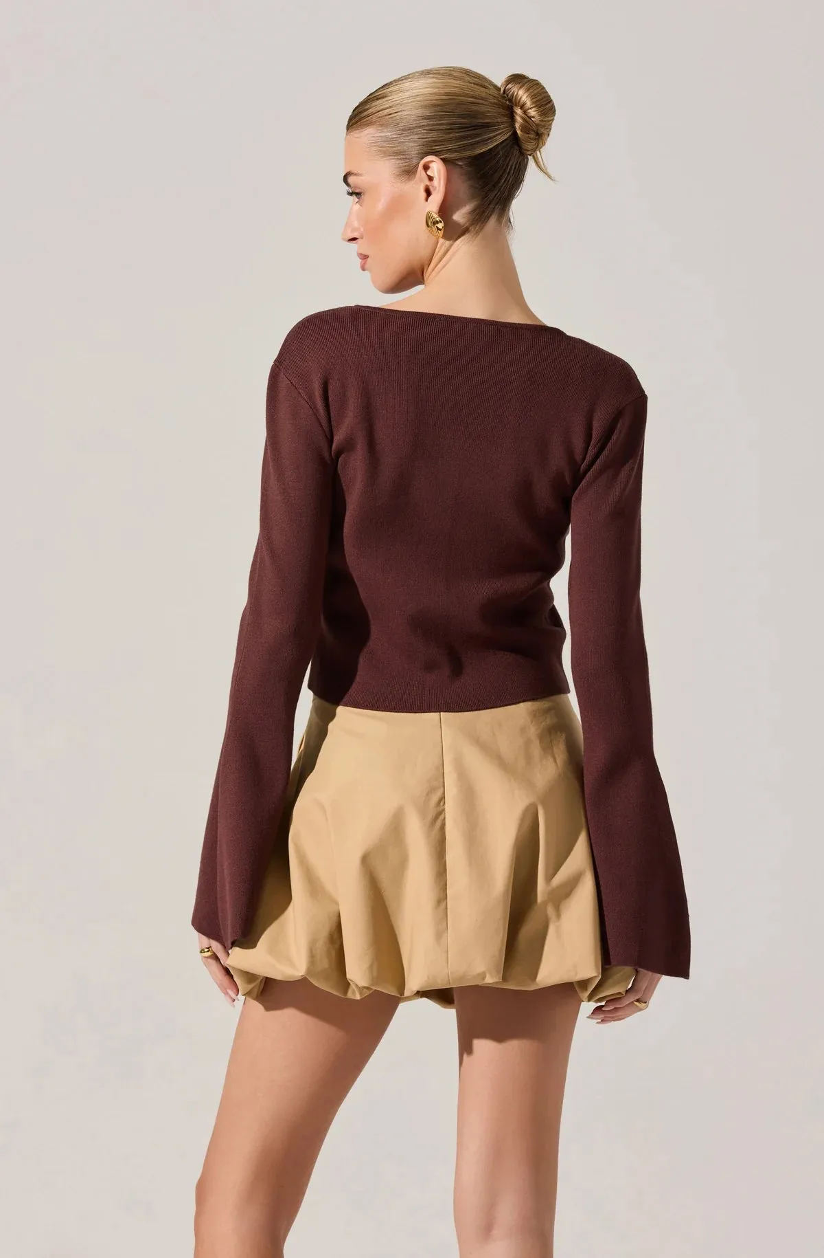 Nylah Bell Sleeve Cardigan Chic Casual Outfit