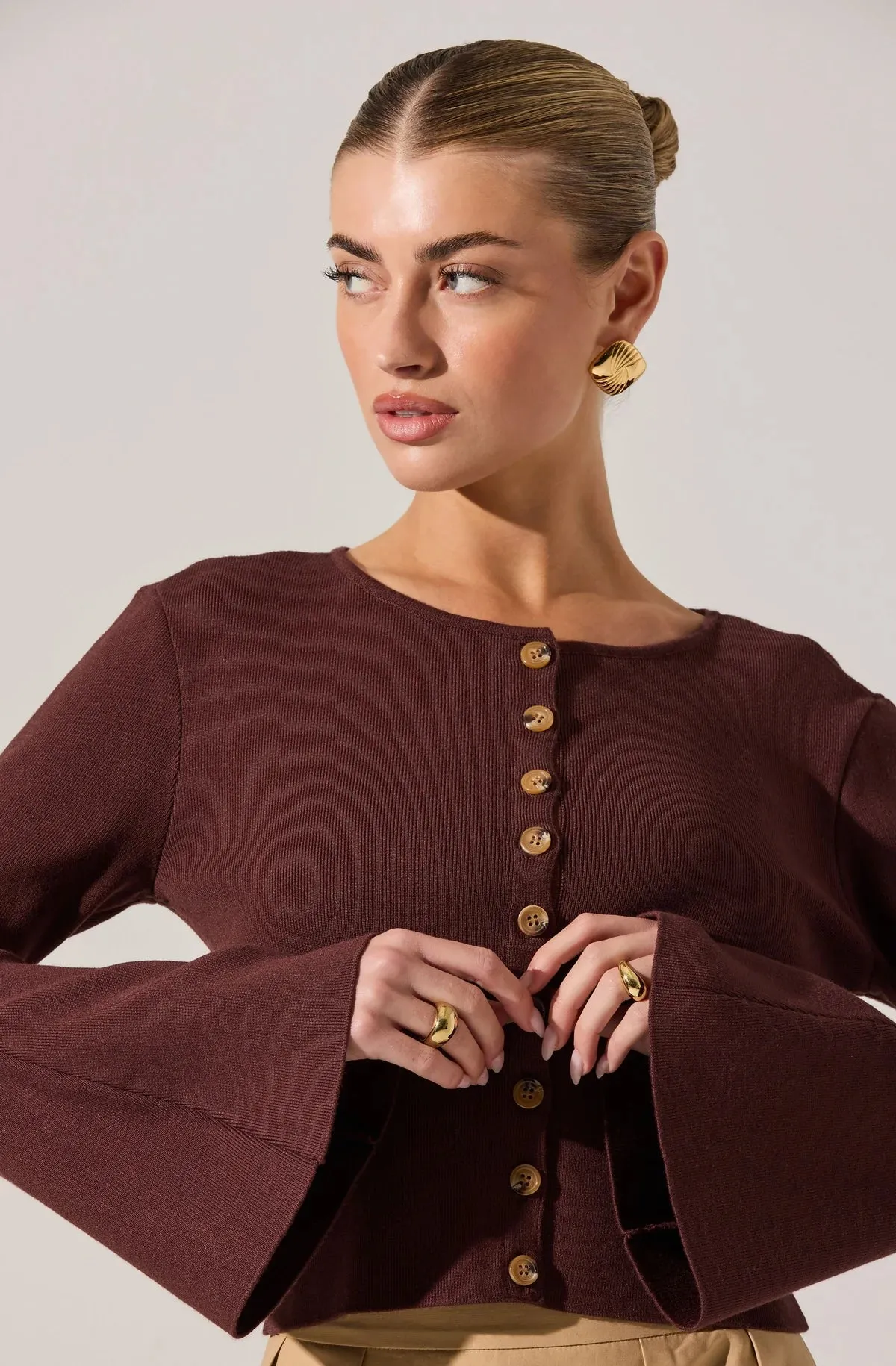 Nylah Bell Sleeve Cardigan Cold Season Soft Touch