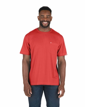 Simple Comfort No Chafe Edging Berne Mens Deep Red Cotton Blend Light Performance Tee S/S