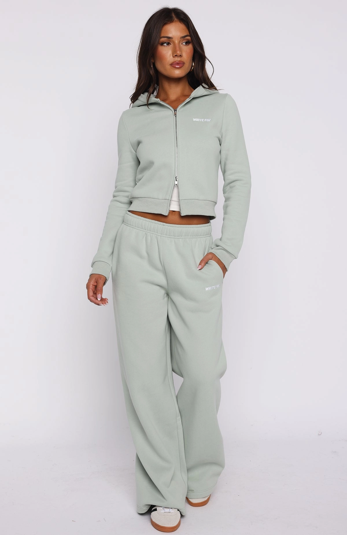 Comfy And Cute Wide Leg Sweatpants Seafoam Neutral Look