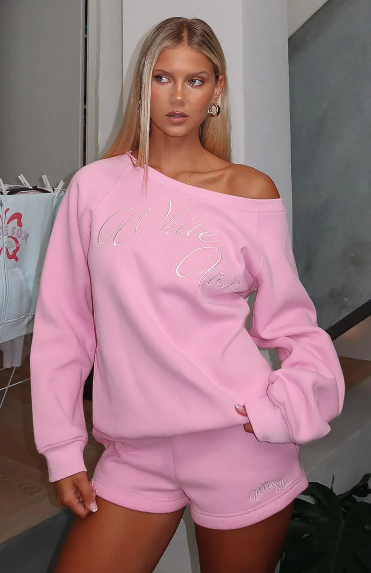 Lucky Thirteen Elsa Off Shoulder Sweater Candy Pink Pure Shape Breathable fabric