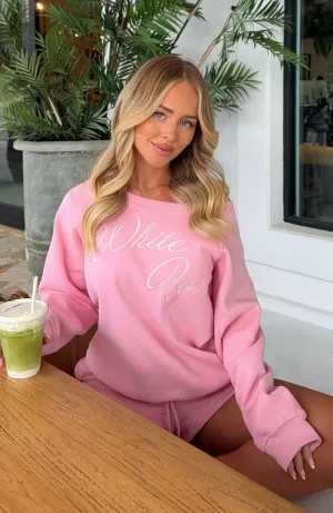 Lucky Thirteen Elsa Off Shoulder Sweater Candy Pink Soft Texture Durable Elasticity