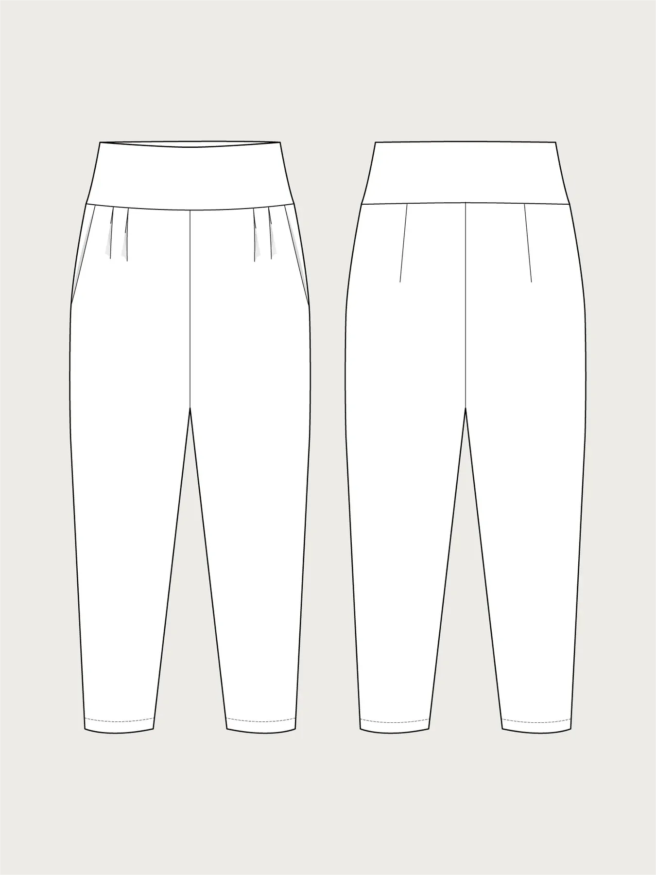 THE ASSEMBLY LINE • Pleated Trousers Sewing Pattern (L - 3XL)
