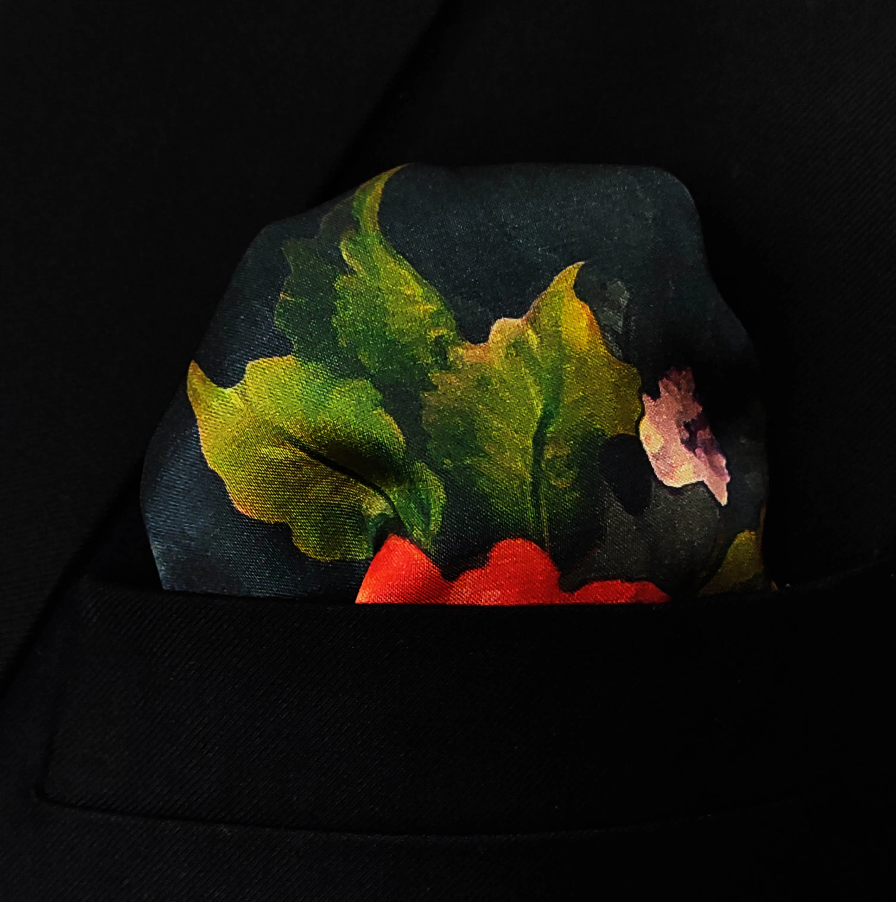 The Black Garden Silk Pocket Squares
