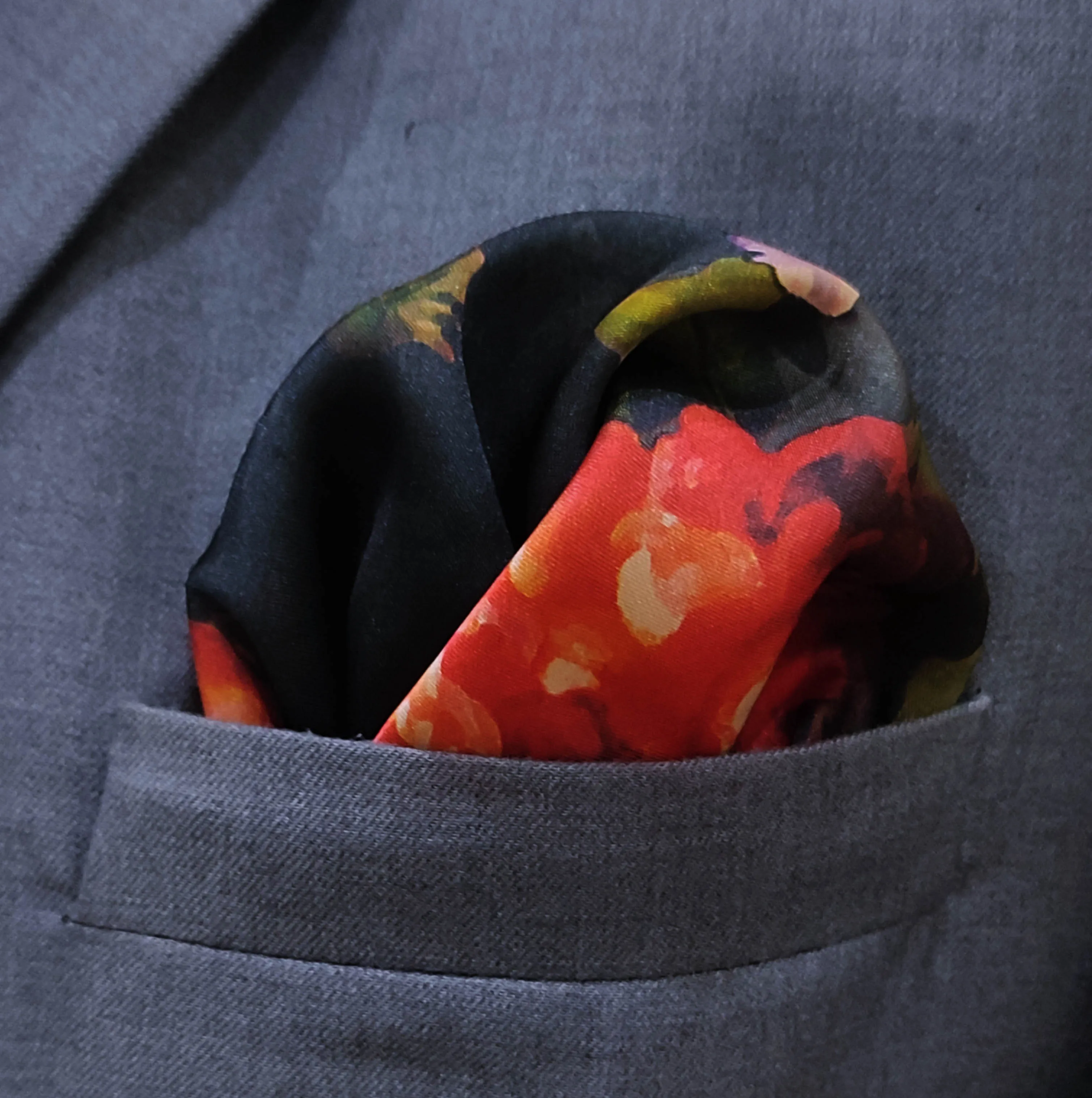 The Black Garden Silk Pocket Squares