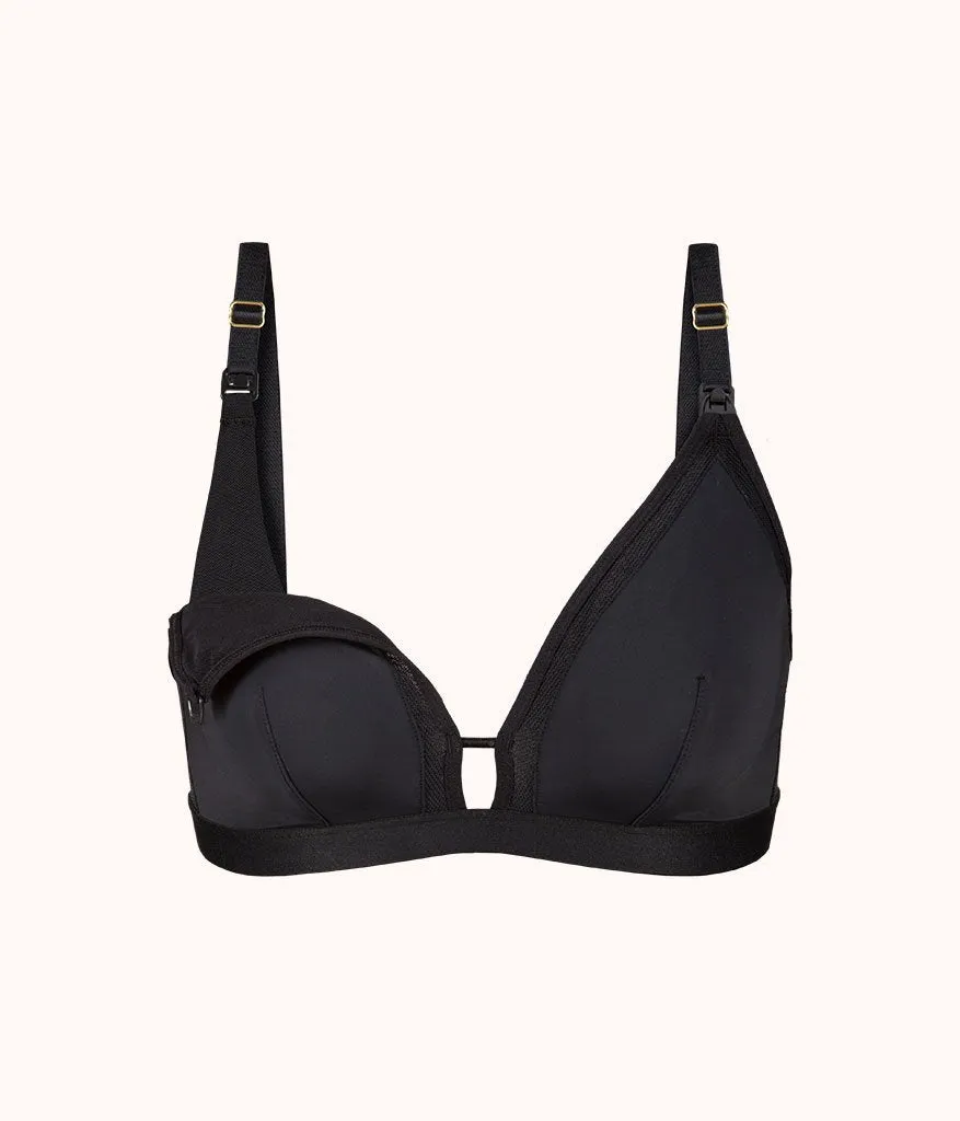 The Busty Maternity Bralette: Jet Black