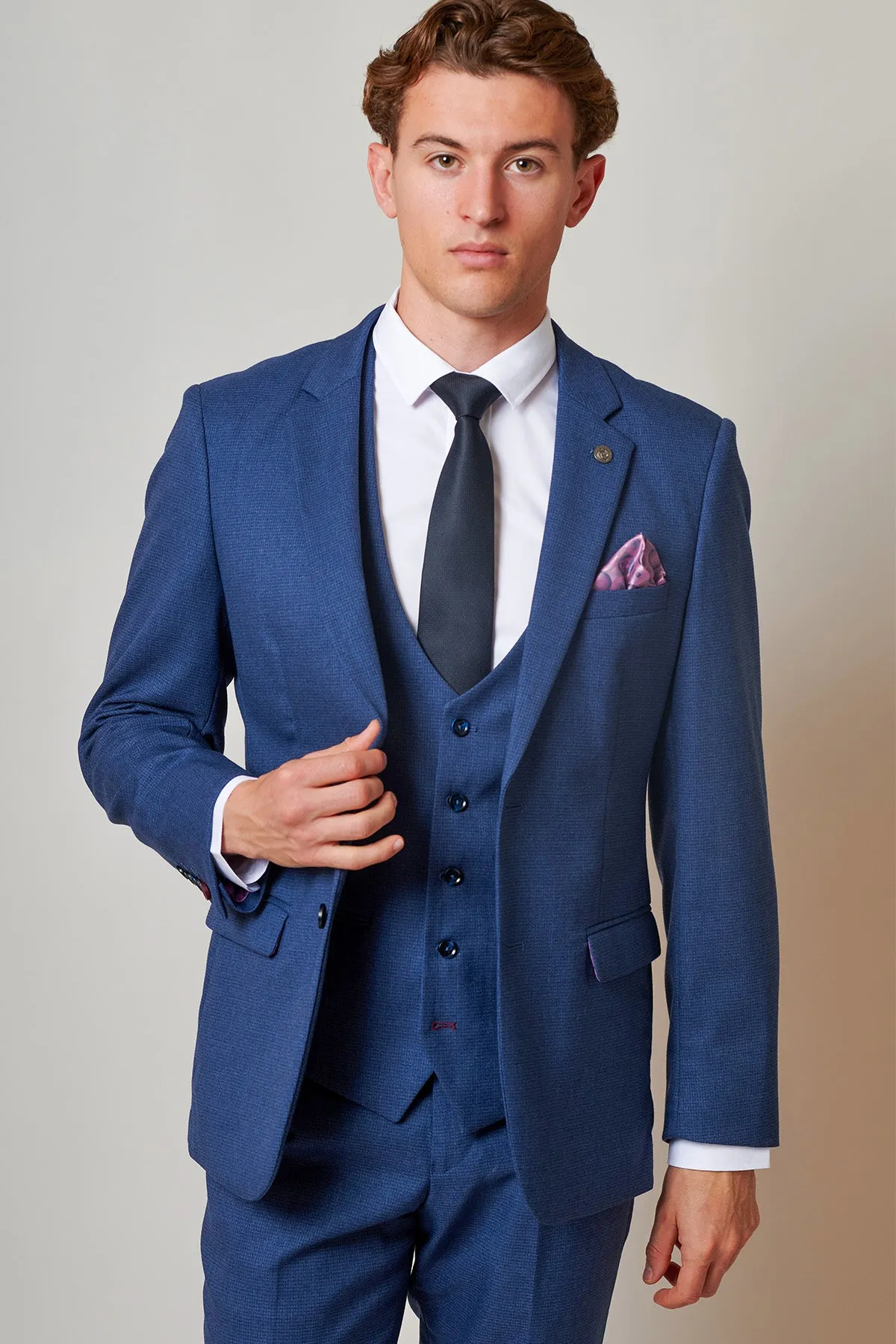 The Everton Collection | Iliman Ndiaye In ASHLEY Navy Blue Three Piece Suit