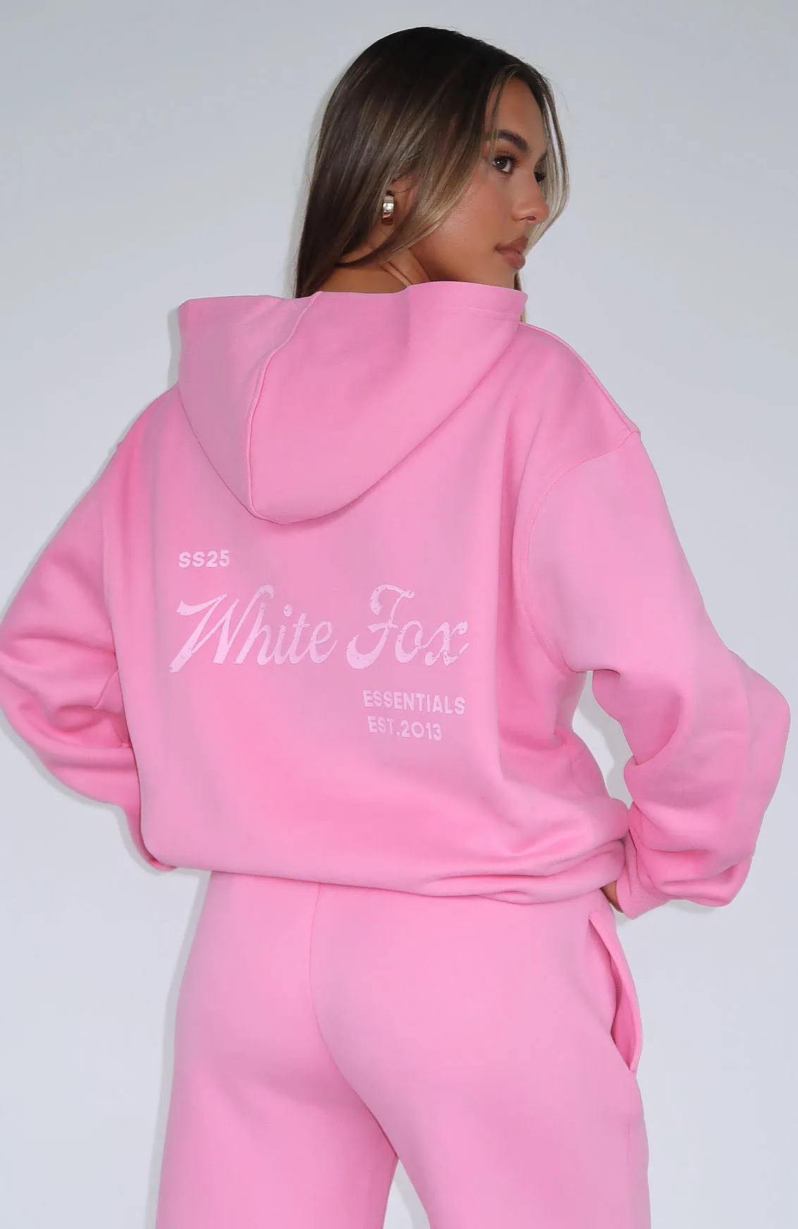 The Good Life Back Graphic Oversized Hoodie Pink Durable Blend Fall Ready