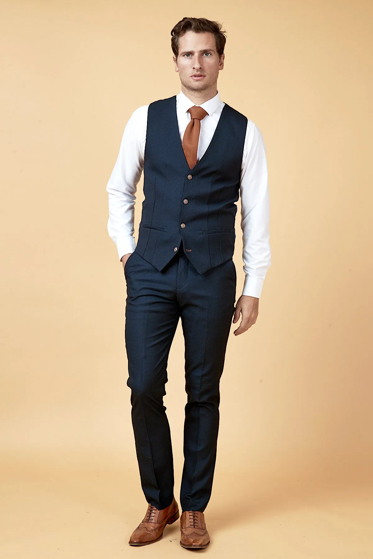 The WHU Collection - MAX Navy Three Piece Suit As Worn By Max Kilman