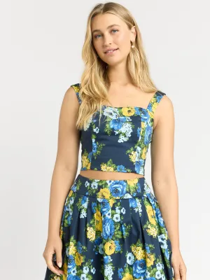 Stretch Woven Material Long Sleeve Shirt Spring Bouquet Top