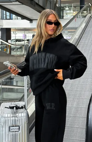 Decade Classics Varsity Oversized Hoodie Black Heat Retention Technology