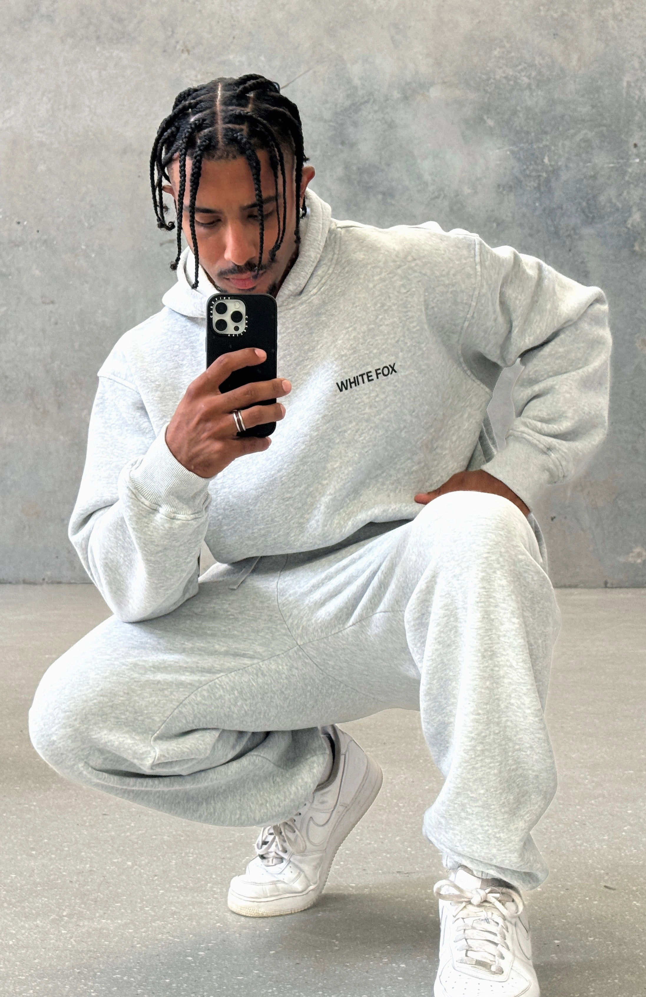 Core Classic Oversized Hoodie Dark Grey Marle Home Casual Outfit Soft Drape