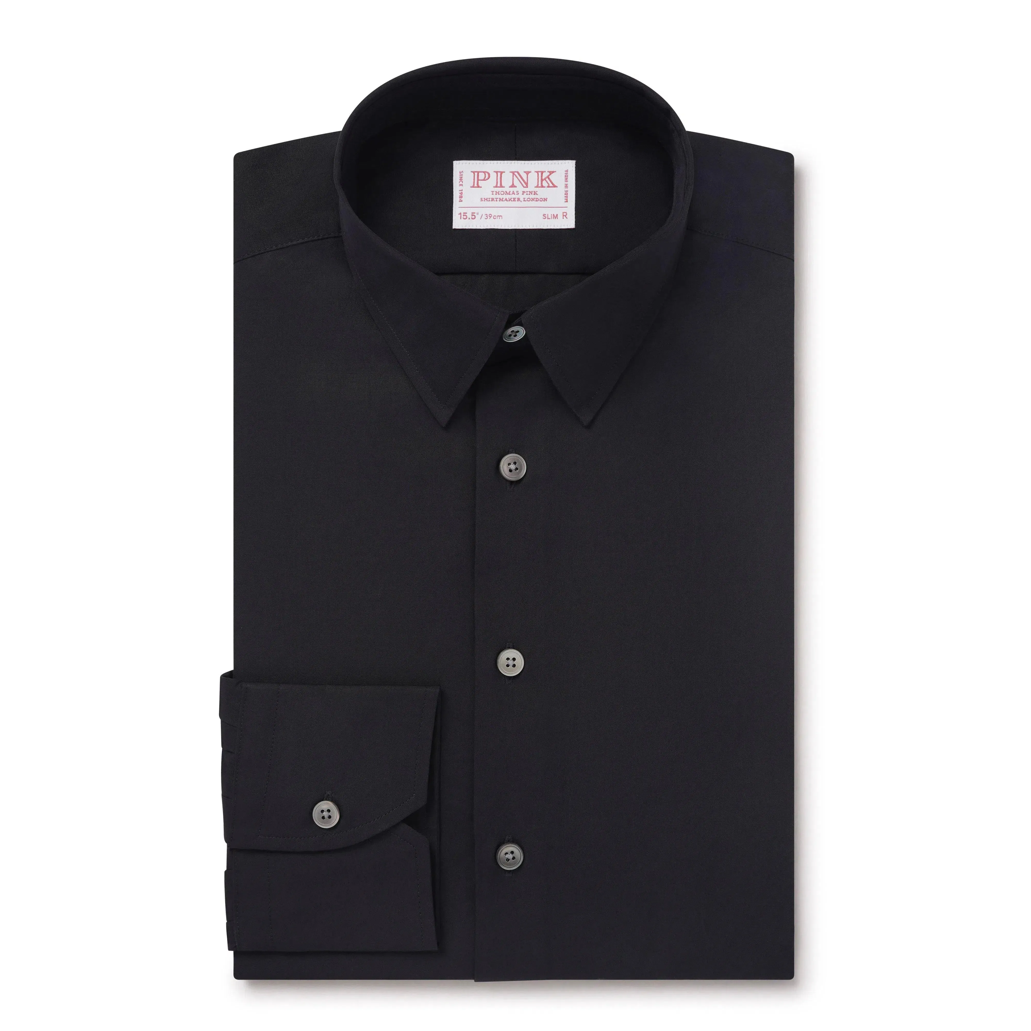 Thomas Pink Slim Fit Formal Eco Super Poplin Shirt Dark Navy