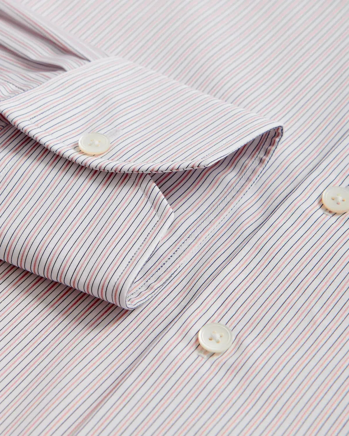 Thomas Pink Slim Fit Formal Fine City Stripe Shirt Pink/Blue