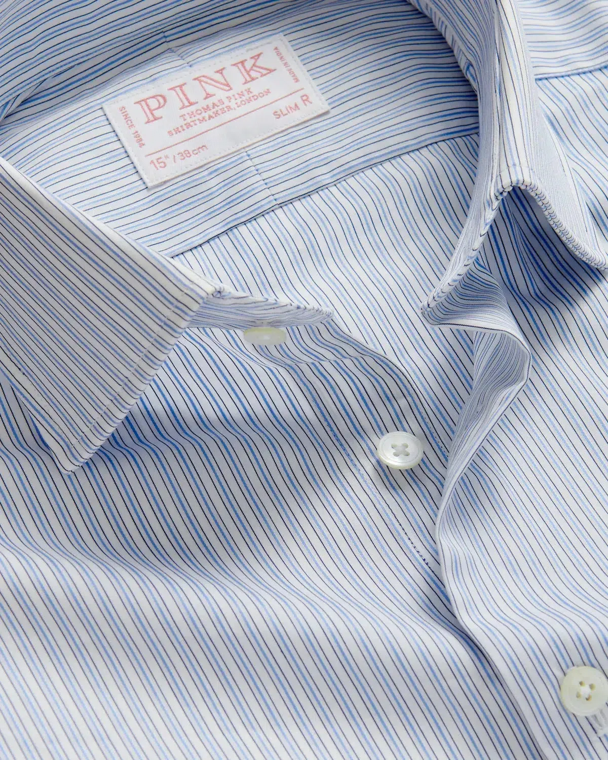 Thomas Pink Slim Fit Formal Fine City Stripe Shirt