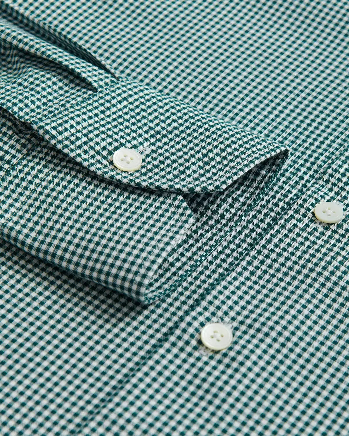 Thomas Pink Slim Fit Formal Micro Gingham Check Shirt Green/White
