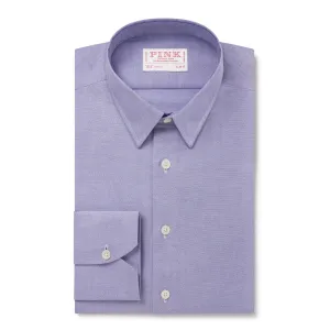 Thomas Pink Slim Fit Formal Open Weave Oxford Shirt Blue