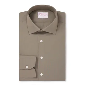 Thomas Pink Slim Fit Formal Plain Washed Cotton Shirt