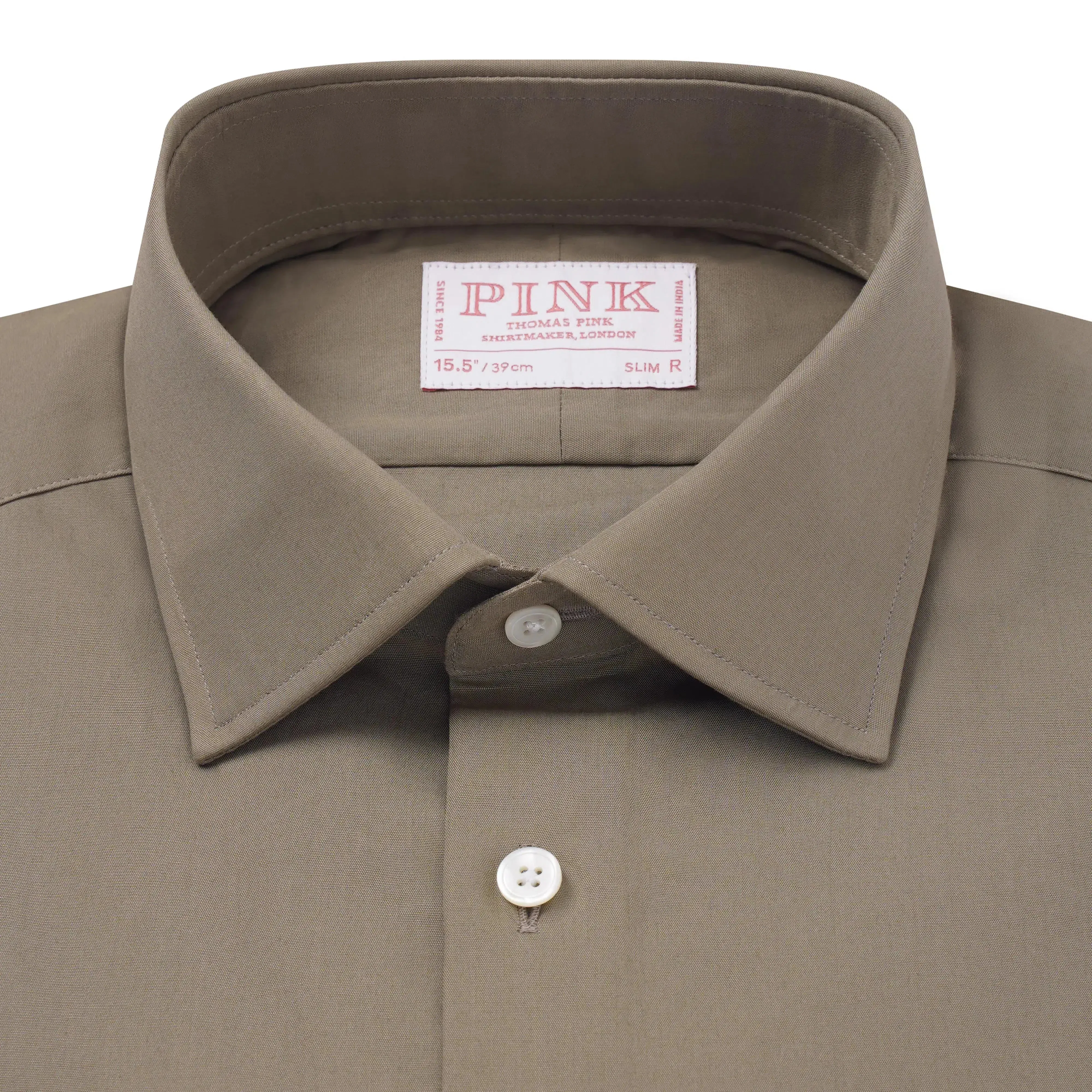 Thomas Pink Slim Fit Formal Plain Washed Cotton Shirt
