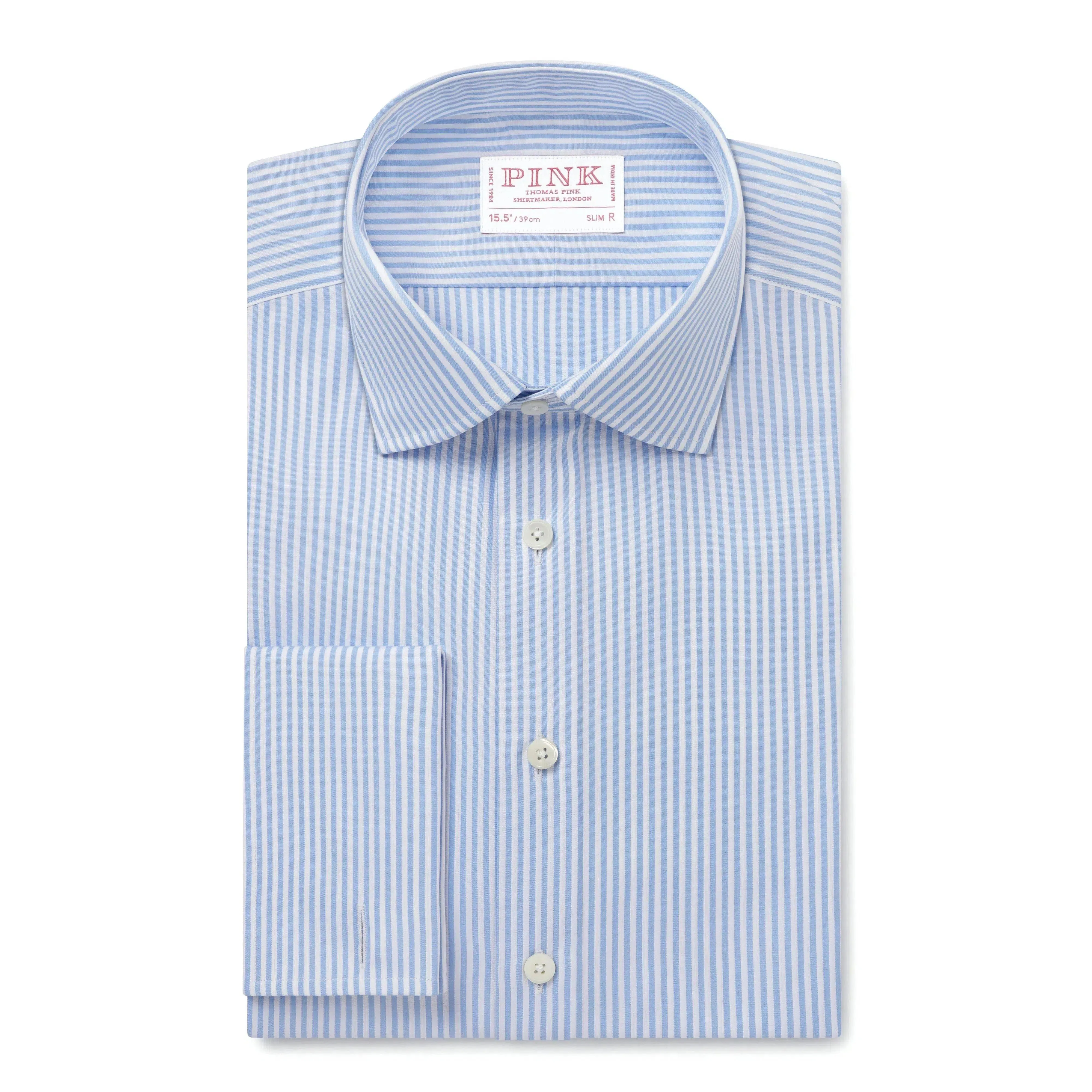 Thomas Pink Slim Fit Formal Poplin Bengal Shirt