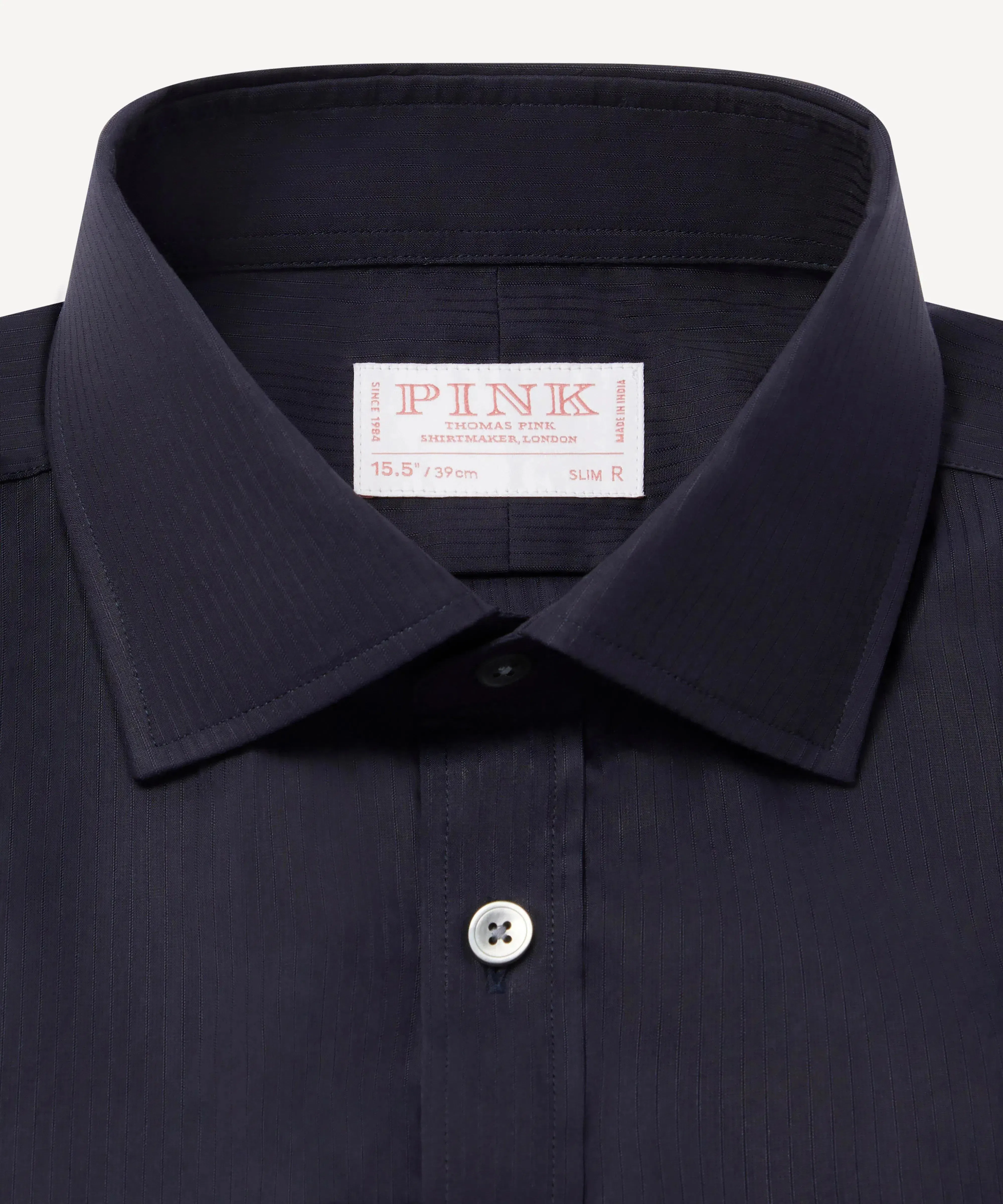Thomas Pink Slim Fit Formal Poplin Needle Stripe Shirt