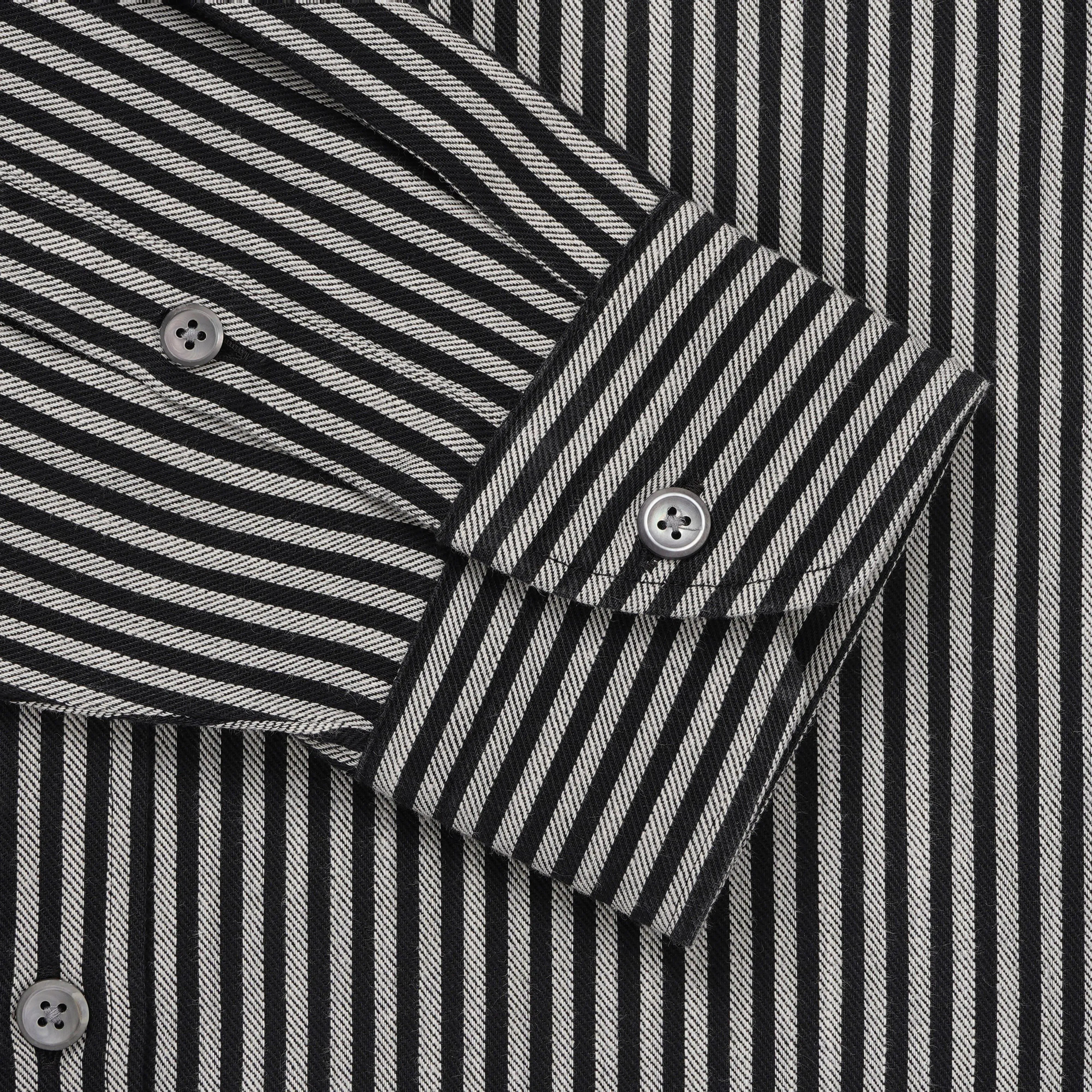 Thomas Pink Slim Fit Smart Casual Indigo Twill Stripe Shirt