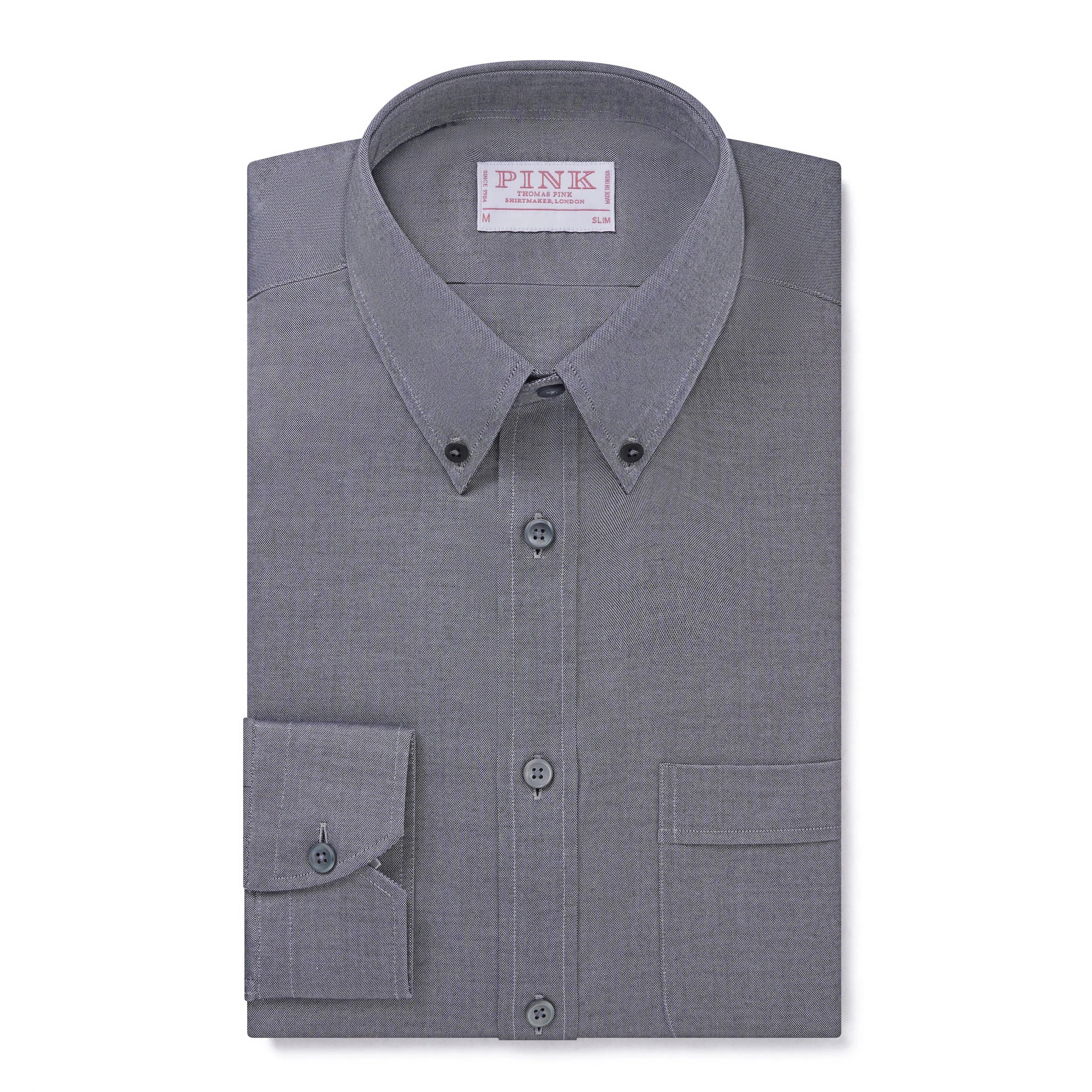Thomas Pink Slim Fit Smart Casual Panama Cotton Shirt