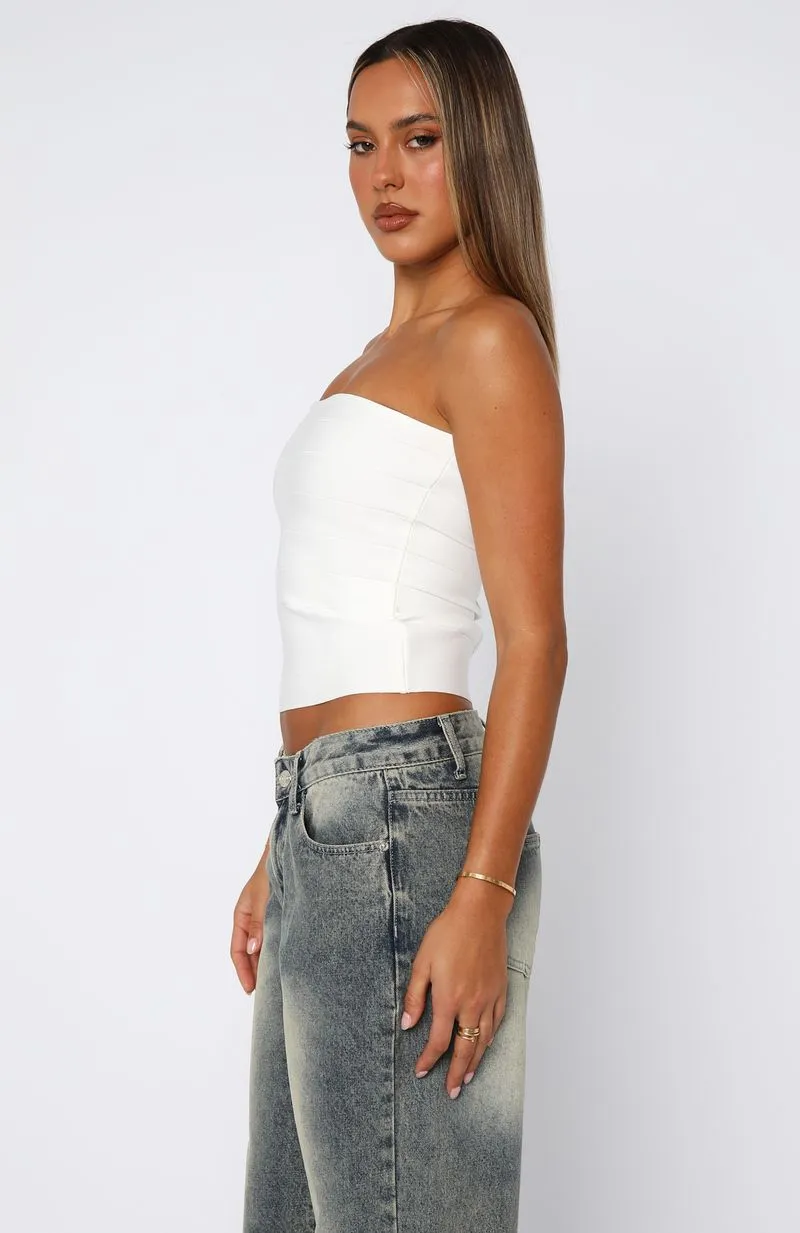 Thought I Was Dreaming Bandage Top White Soft Touch Blend