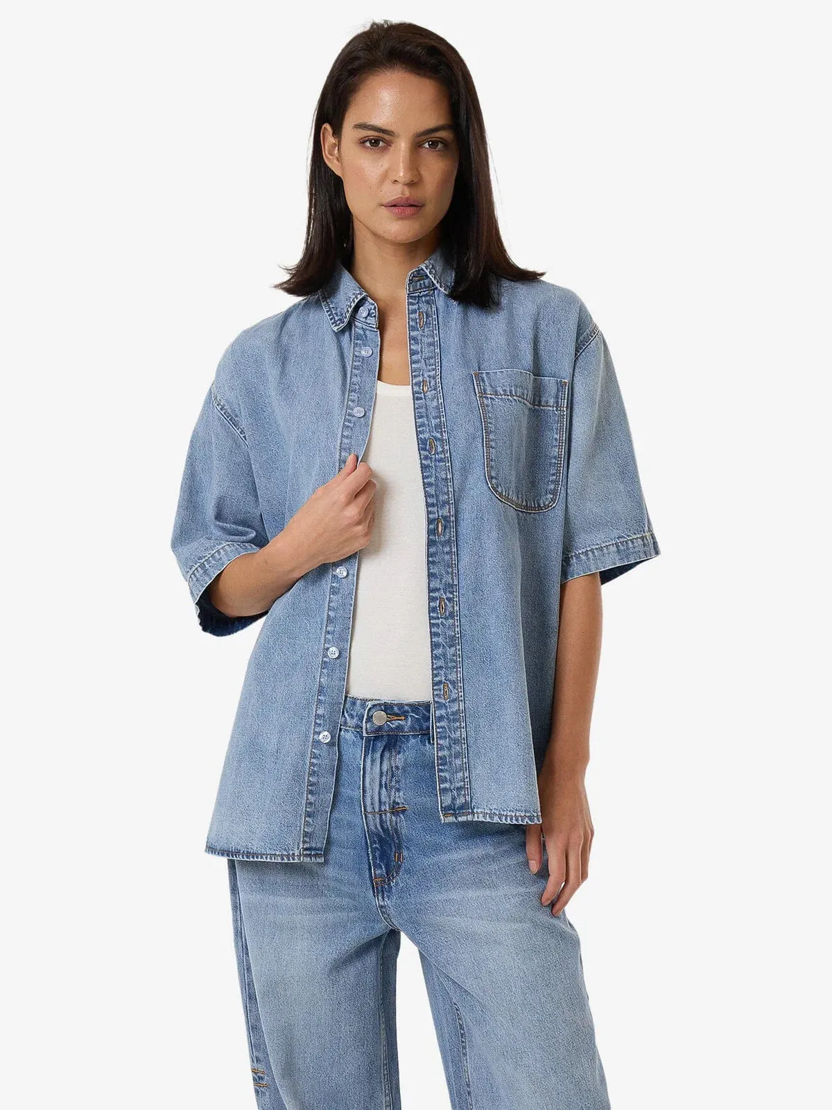 Thrills Darian Denim Shirt Dirty Fade