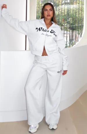 MoistureControl Fabric 3D Knitting Technology Through Thick And Thin Wide Leg Sweatpants Grey Marle