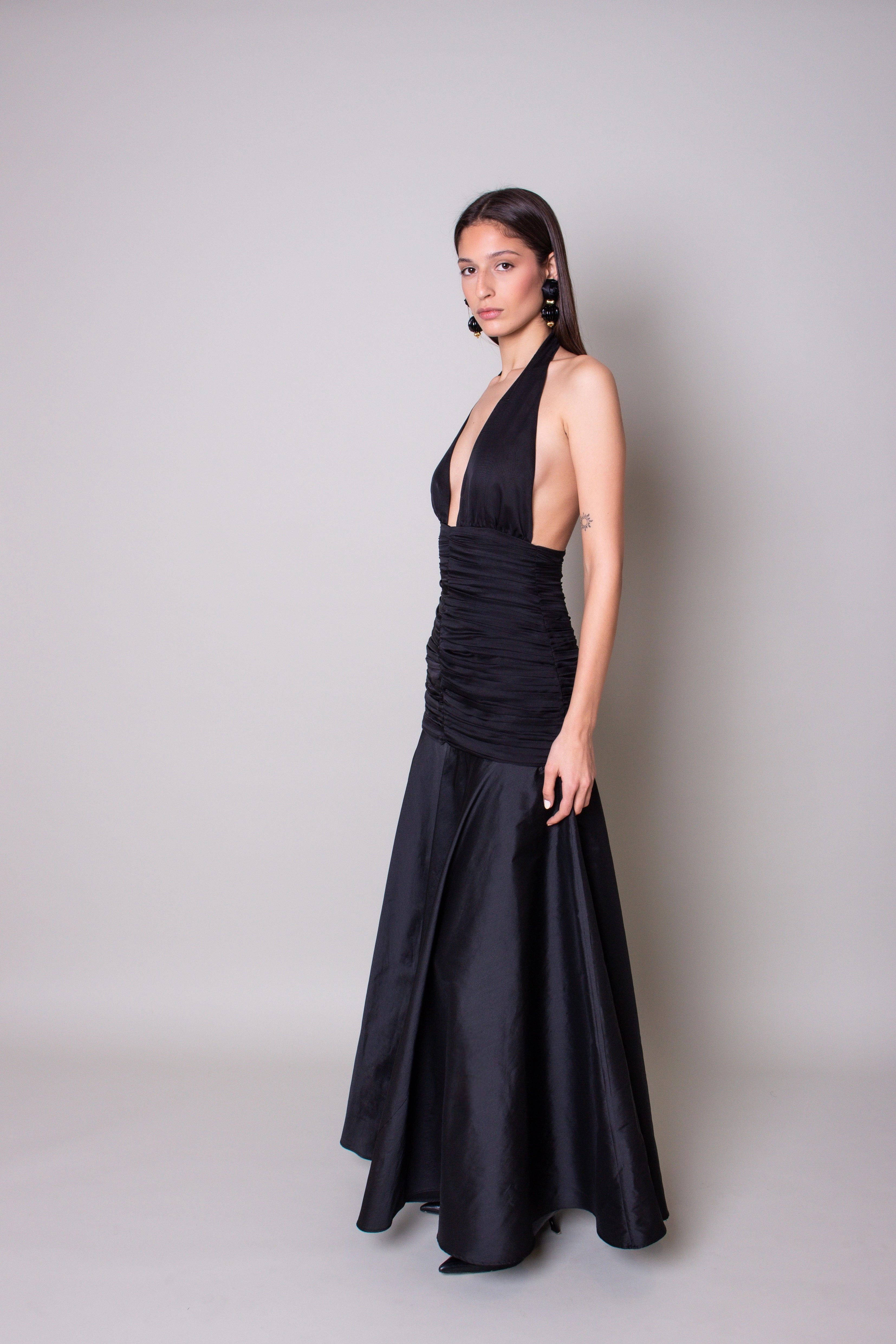 Adjustable drawstring Textured Weave Gondole Dress