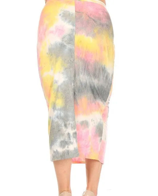 TIE DYE MIDI SKIRT| CURVY