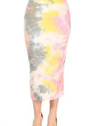 TIE DYE MIDI SKIRT| CURVY
