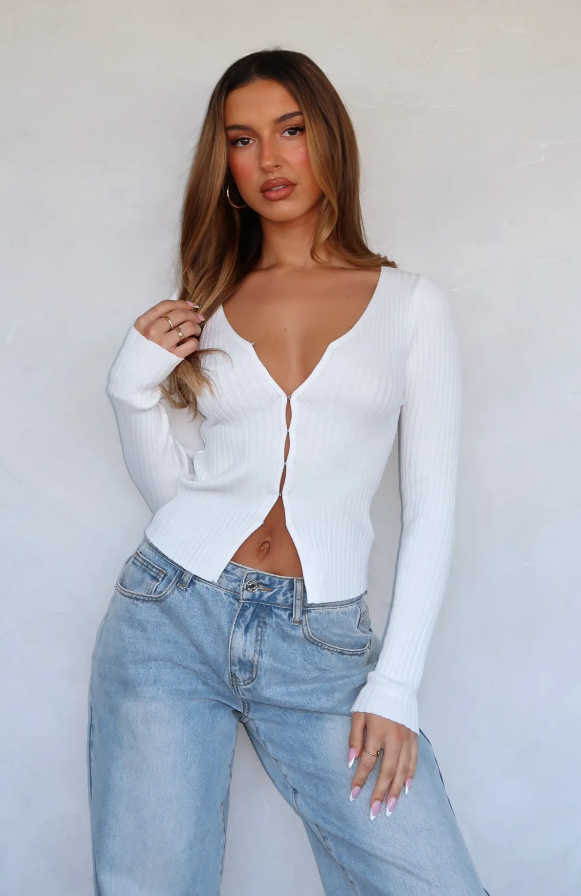 Time To Slay Long Sleeve Knit Top Off White MinimalistCut