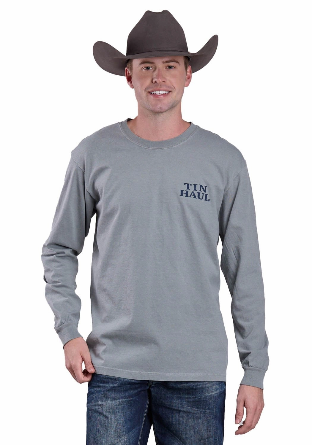 Eco Conscious Production Streetwear Style Tin Haul Mens Back Desert Scene Grey 100% Cotton S/S T-Shirt