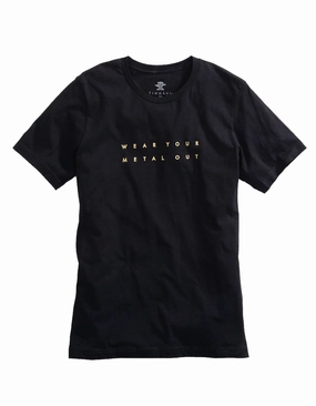 Sleek Silhouette Tin Haul Mens Black 100% Cotton Wear Your Metal Out S/S T-Shirt