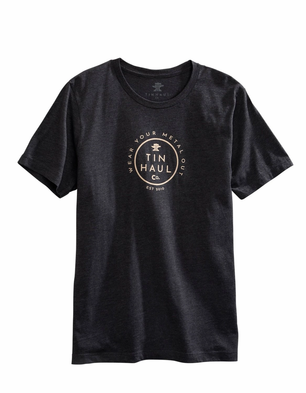 Rugged Style Tin Haul Mens Gray Cotton Blend Wear Your Metal Out S/S T-Shirt