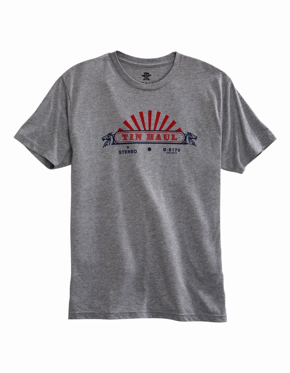 Workwear Option Thermal Regulation Fabric Tin Haul Mens Grey Cotton Blend In Stereo S/S T-Shirt