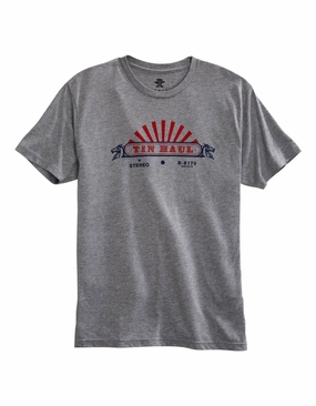 Unstructured Shoulder Tin Haul Mens Grey Cotton Blend In Stereo S/S T-Shirt