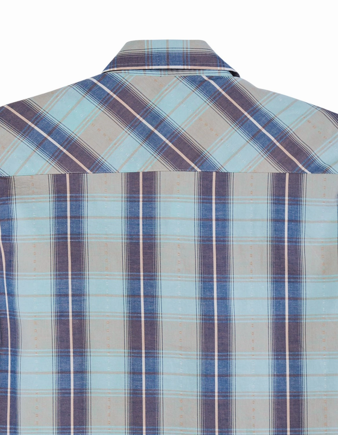 Fashion staples tall size Tin Haul Mens Vintage Dobby Plaid Blue 100% Cotton S/S Shirt