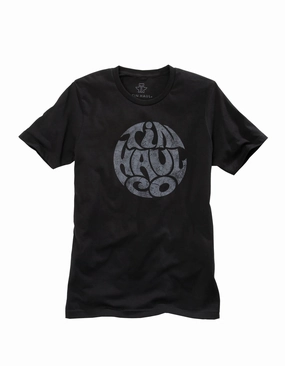 Street Comfort Must-Have Item Tin Haul Unisex Black 100% Cotton Logo in Circle S/S T-Shirt