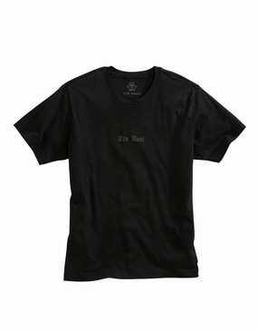 Tin Haul Unisex Black 100% Cotton Old English S/S T-Shirt Light Option Gradient effect
