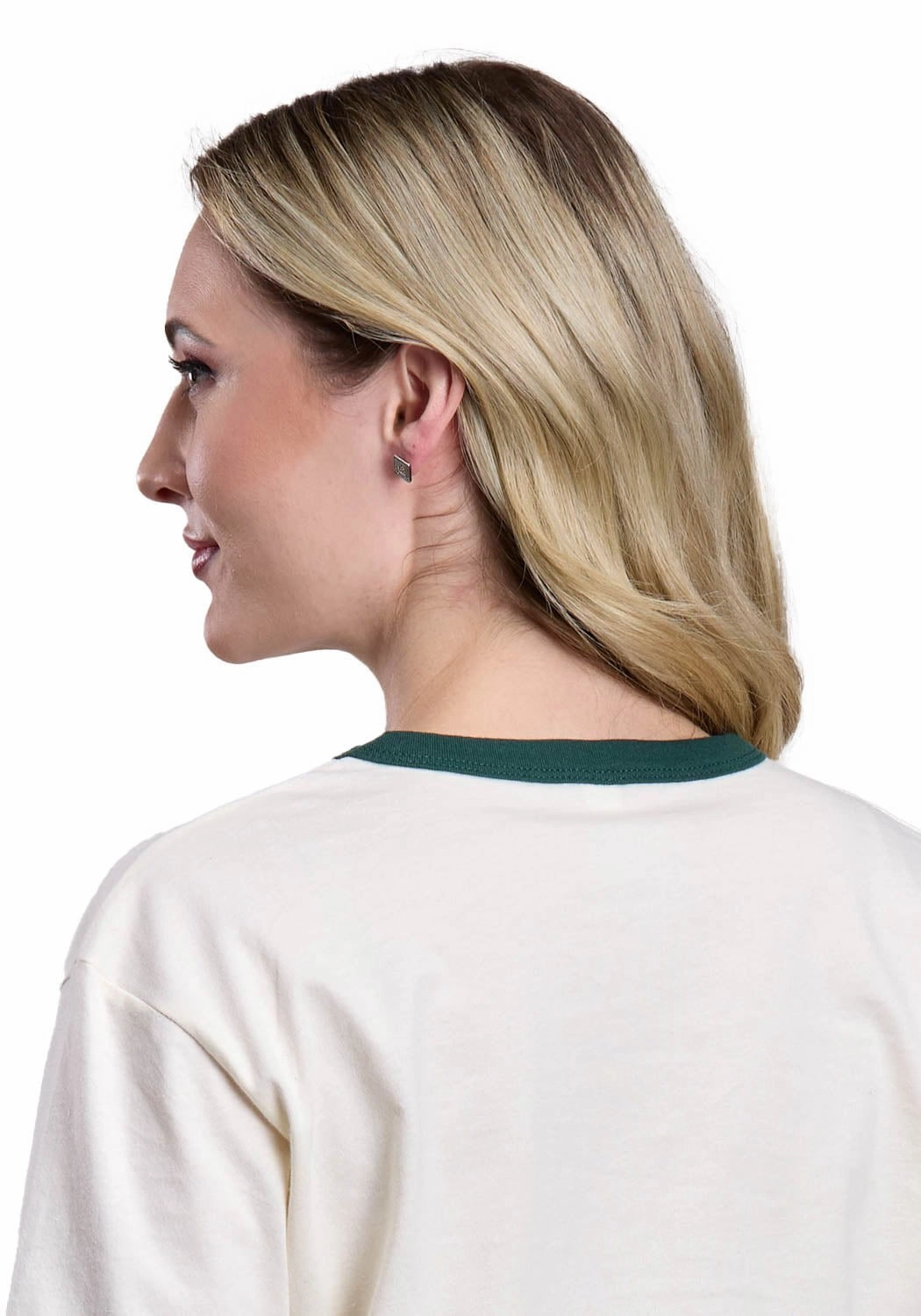 Tin Haul Womens Green Succulents Anvil Logo Natural 100% Cotton S/S T-Shirt Sustainable Choice Ruffle Edge