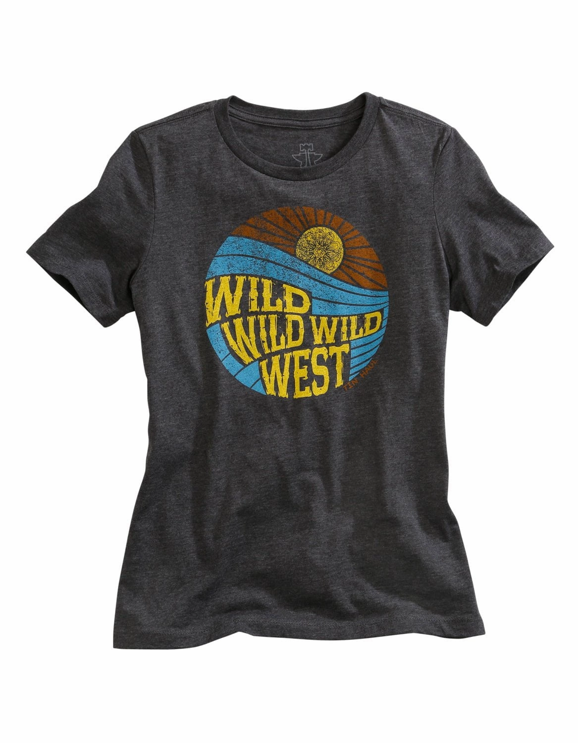 Tin Haul Womens Grey Cotton Blend Wild West S/S Retro T-Shirt Classic Wear