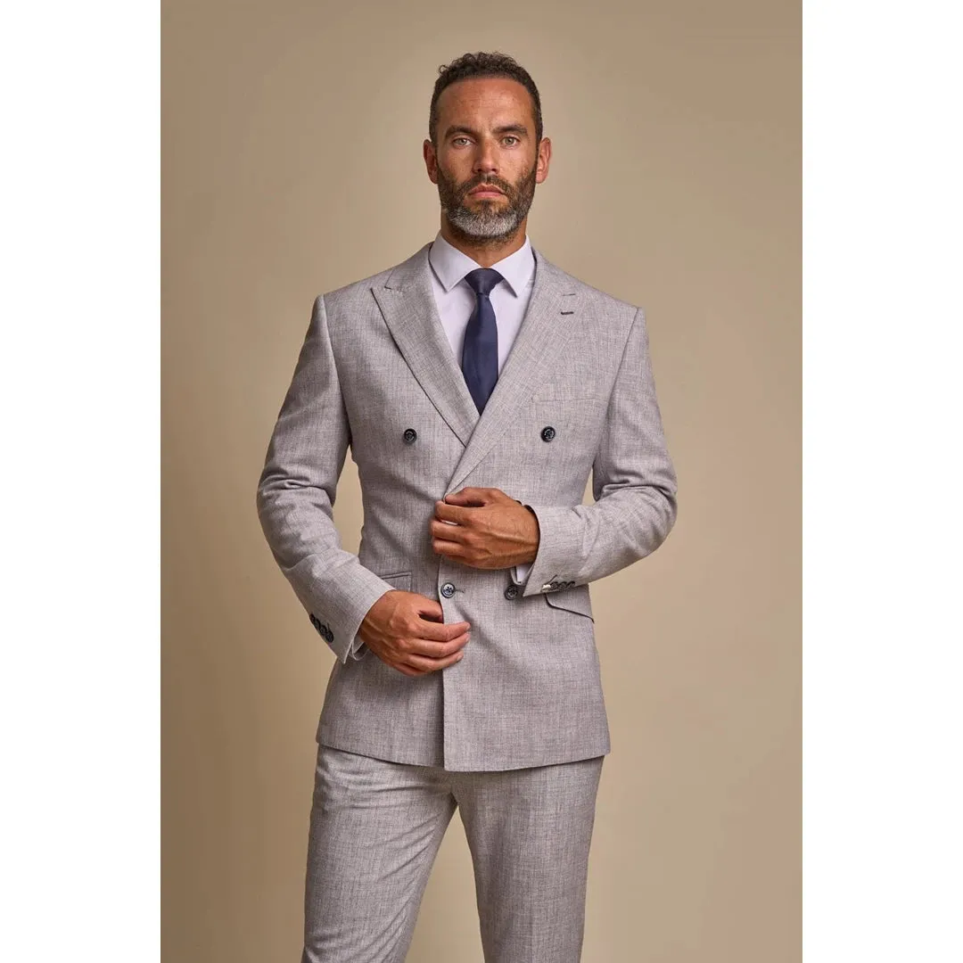 Tokyo - Men's Grey 2 Piece Double Breasted Suit