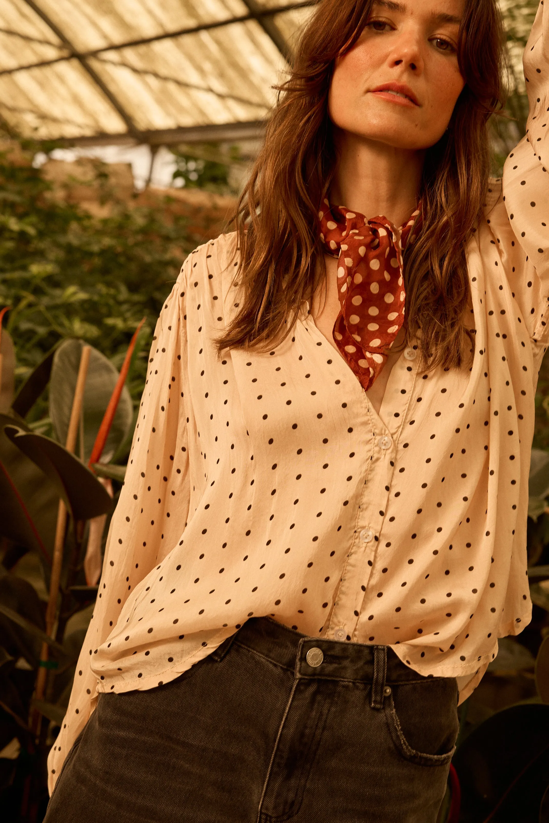 TOLAN SHIRT Ribbed Hem Stretch Waistband Design