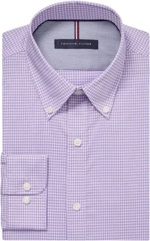 Tommy Hilfiger Men's Dress Shirt Slim Fit Non Iron Gingham