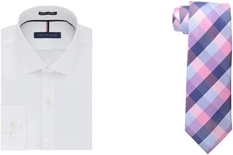 Tommy Hilfiger Men's Dress Shirt Slim Fit Non Iron Solid