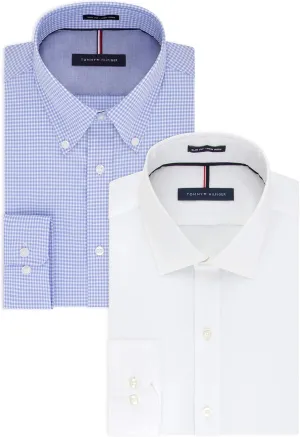 Tommy Hilfiger Men's Dress Shirt Slim Fit Non Iron Solid